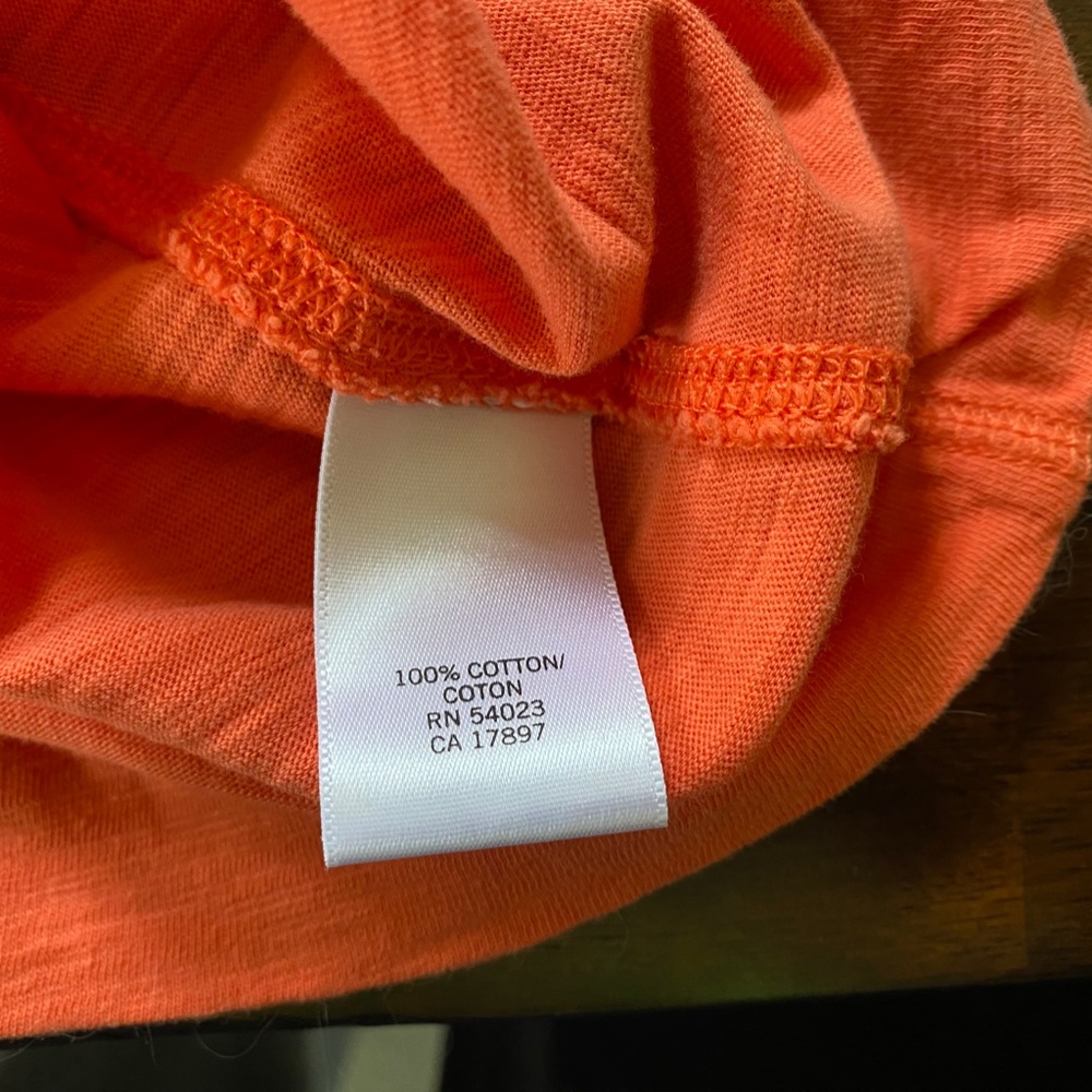 Banana Republic Coral Orange Pink Cap Sleeve Boat Neck T-Shirt Dress Cotton XS - Picture 6 of 6